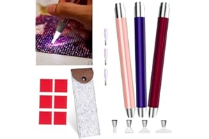 Diamond Painting pens with Light - 3PCS 5D Diamond Painting Tools Point Drill Pens -Lighting Diamond Painting Tools 4 Pen Hea