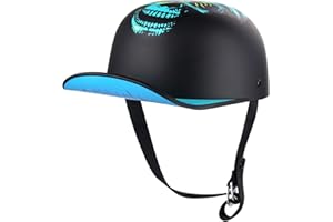 Uchoose Baseball Style Cap Motorcycle Helmets Matte Black Unisex-Adult Helmet for Adults Motorcycle Motorbike Moped Street Bike DOT Approved
