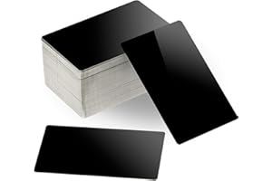 ZOENHOU 100 PCS 3.4 x 2.1 Inch Thickness 18mil Metal Business Card Blanks Black Finished Aluminum Blank Name Cards Metallic DIY Gift Cards VIP Cards Applicable for Customer Laser Engraving