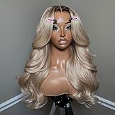 CIYOO 200% Density Milk Tea Ombre Ash Blonde Wigs Human Hair Pre Plucked 13x6 Body Wave Lace Front Wig for Women Hd Invisible Glueless Ombre Blonde Human Hair Wig 20 Inch