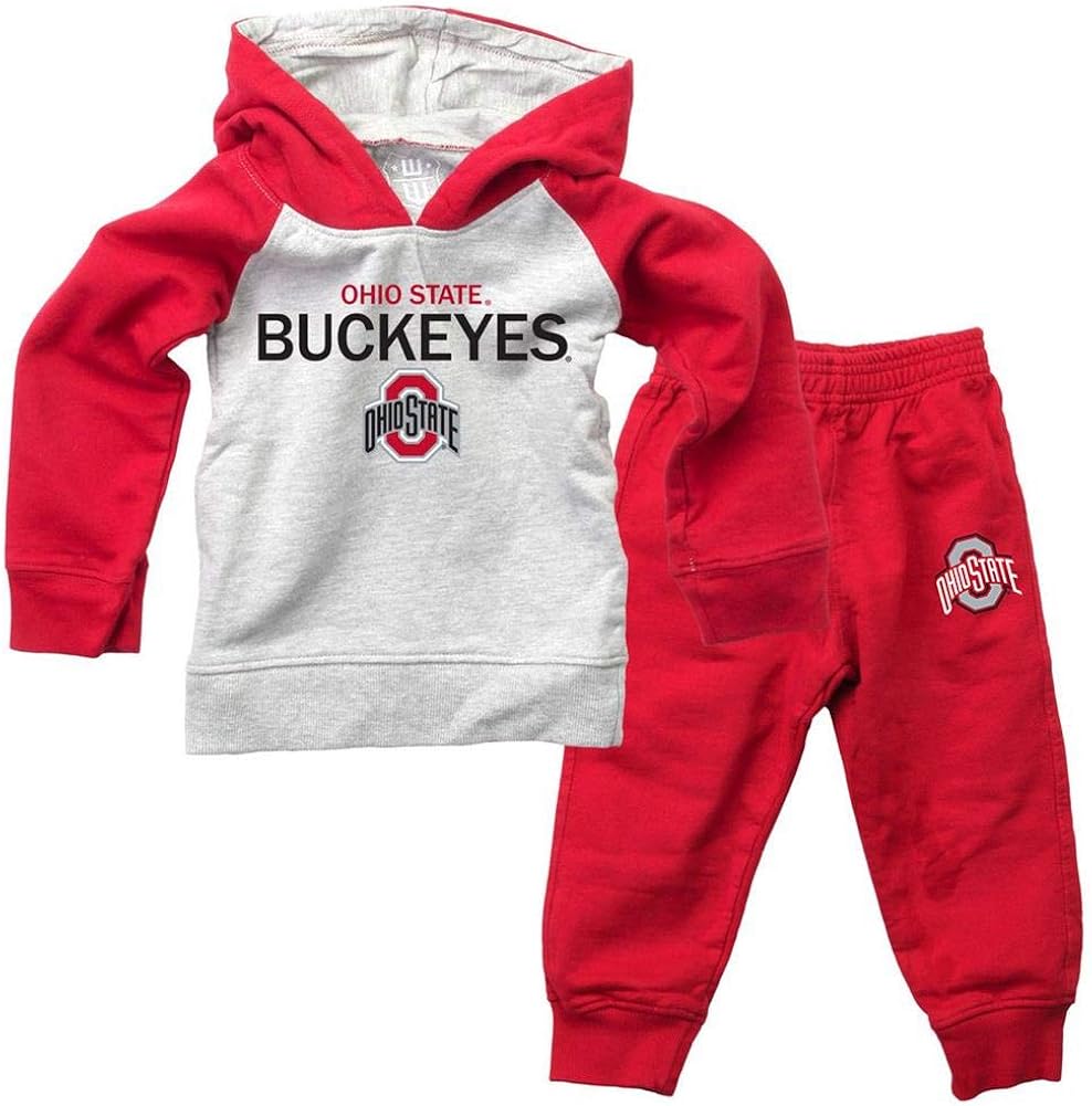 18 M Infant/Toddler Raglan Ohio State University Buckeyes Hoodie and