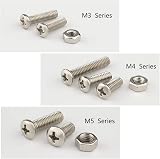 TUPARKA 200pc M3 M4 M5 Machine Screw Nut Assortment Kit Nickel Plated Steel view 7