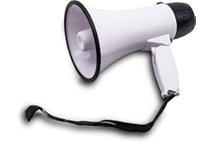 BEMLDY Portable Megaphone Bullhorn 20 Watt Power with Built-in Siren/Alarm-Adjustable Volume -Strap Powerful and Lightweight