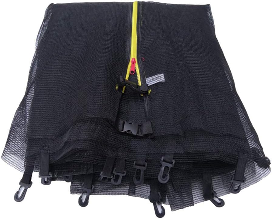 Trampoline Safety Enclosure Net - Durable Sports Power Round Trampoline Replacement Net, 4 Sizes: 6ft x 6 Poles x 1.83m | 8ft x 6 Poles x 2.44m | 10ft x 8 Poles x 3.06m | 12ft x 8 Poles x 3.66m