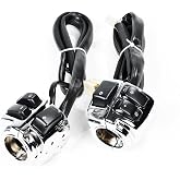 Astra Depot Signal Light Horn Switch Harness for 96-12 Harley 1" Handlebar | Dyna Softail Sportster V-Rod High Low Beam Headlight Ignition Start Kill Controls All-In-1 Aluminum Housing Black Button 12V