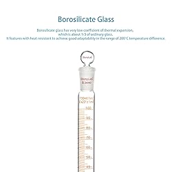 stonylab Measuring Cylinder with Stopper, 100 ml