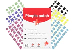 Waspot Pimple Patches for Face, Cute Star Zit Covers, Stars Hydrocolloid, For Sensitive Skin, with Tea Tree, Salicylic Acid & Cica Oil (10&12&14mm) 240 Count