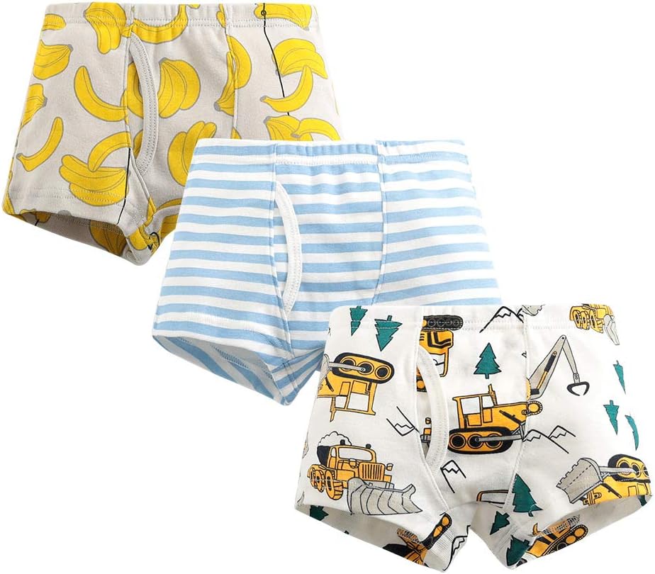 Baby Toddler Kids Boys Boxer Brief 3-Pack Underwear Set Boxer