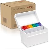 Osco Small White Hi-Gloss Plastic Index Box A to Z Dividers 100 Note Cards view 5