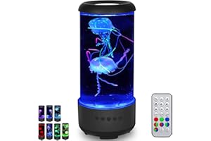 SUKIND Jellyfish Lamp with Bluetooth White Noise Sound, 7-Color Changing Light with 5 Levels Brightness Jellyfish Aquarium Bubble lamp for Relaxing Decorating Gift Lamps for Adults and Kids