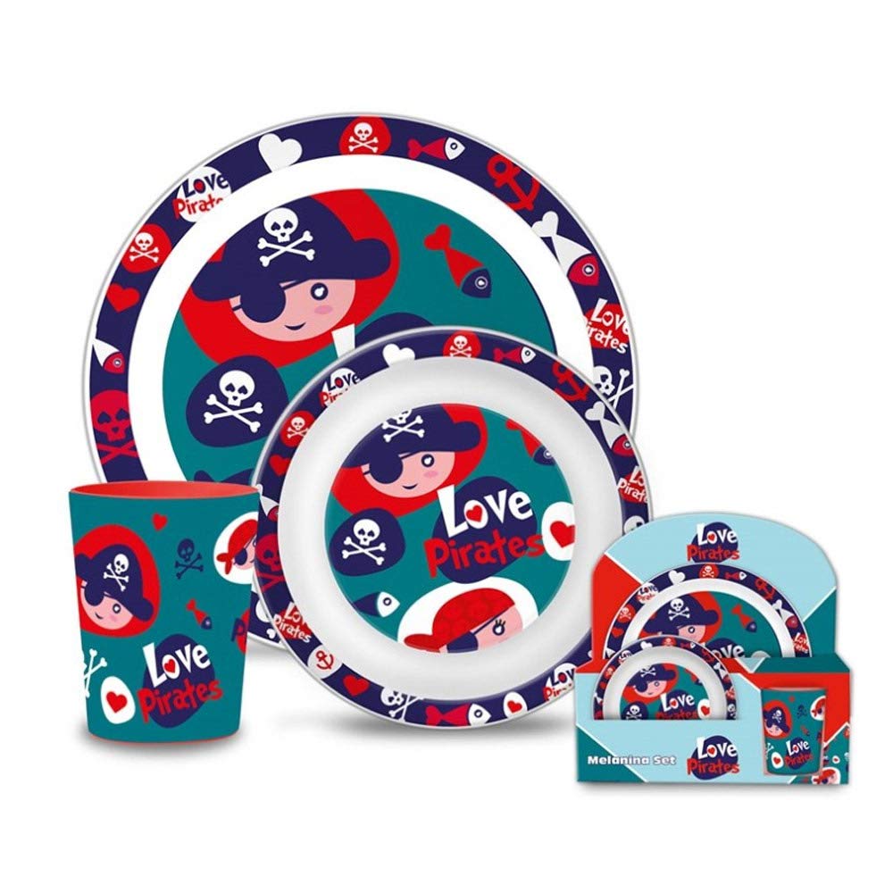 Pirates Melamine Dinnerware Set 3 Pieces 27 x 24 cm