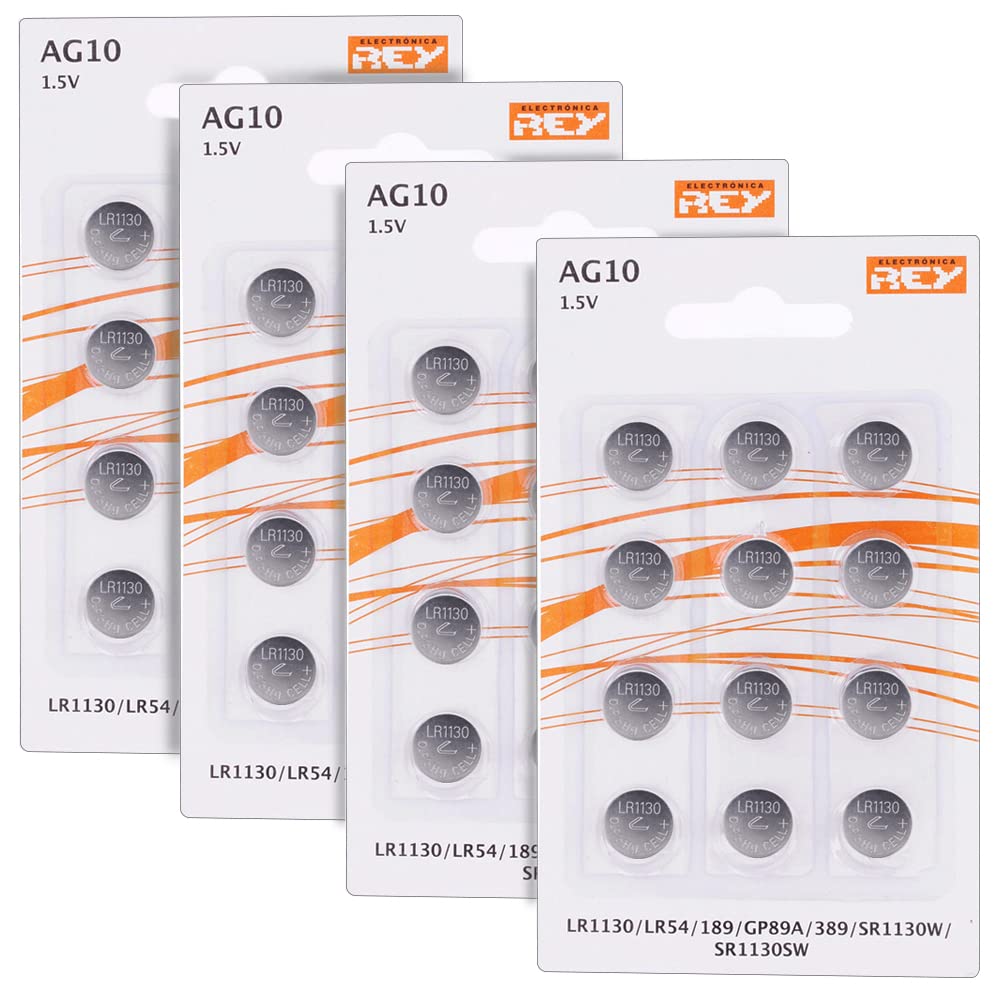 Pack of 48 AG10 1.5V Lithium Alkaline Button Cell Batteries LR1130, LR54, L1131, 189, GP89A, 389, SR1130W, SR1130SW