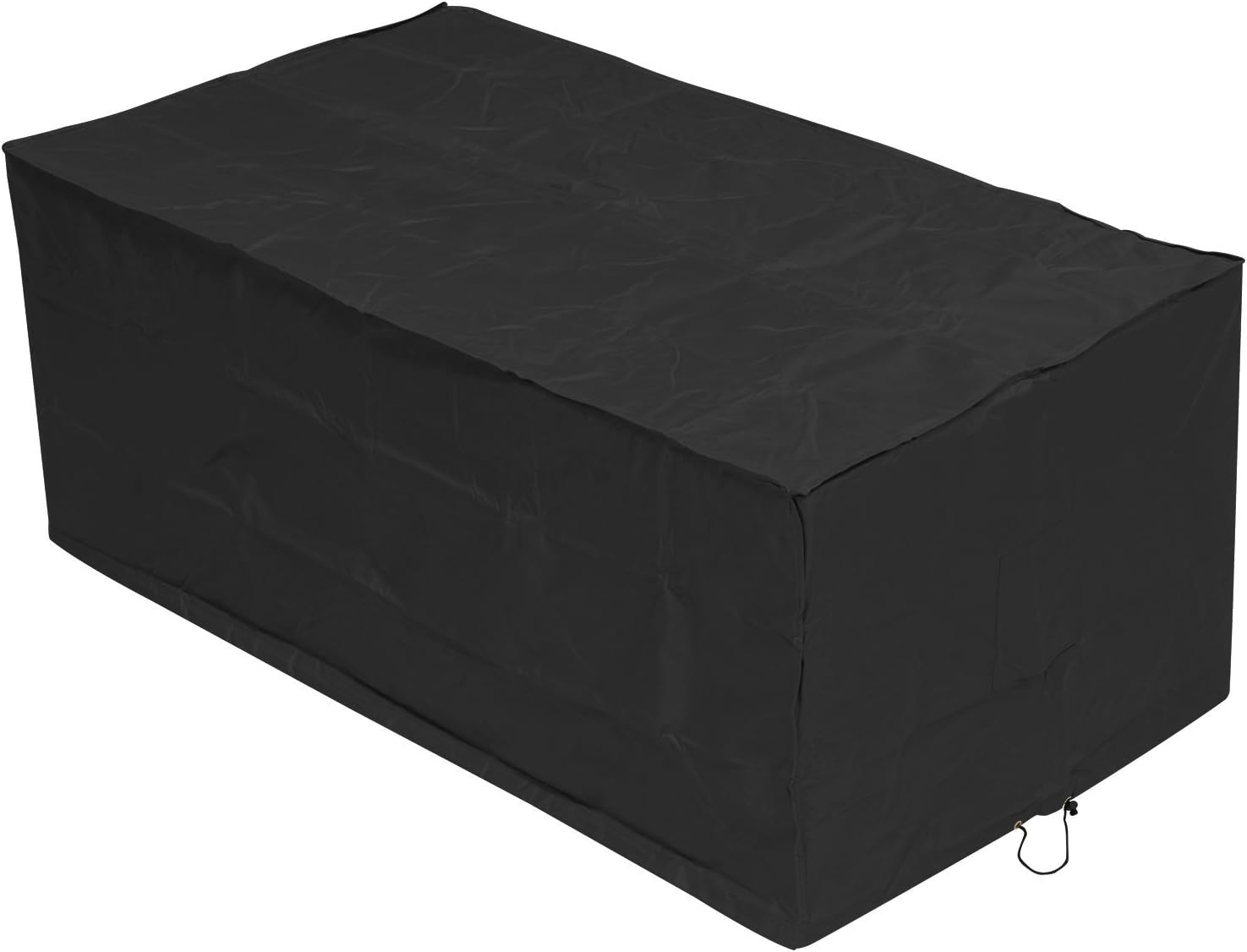 Woodside Black 6 Seater Rectangular Waterproof Outdoor Garden Patio Table Cover Heavy Duty 600D
