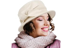 RUPHEDY Women Felt Bucket Hat Vintage Floral Wool Dress Winter Hats