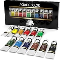 Acrylic Paint Set - 12 x 21ml Tubes - Heavy Body - Lightfast - Artist Quality Paints by MyArtscapeTM