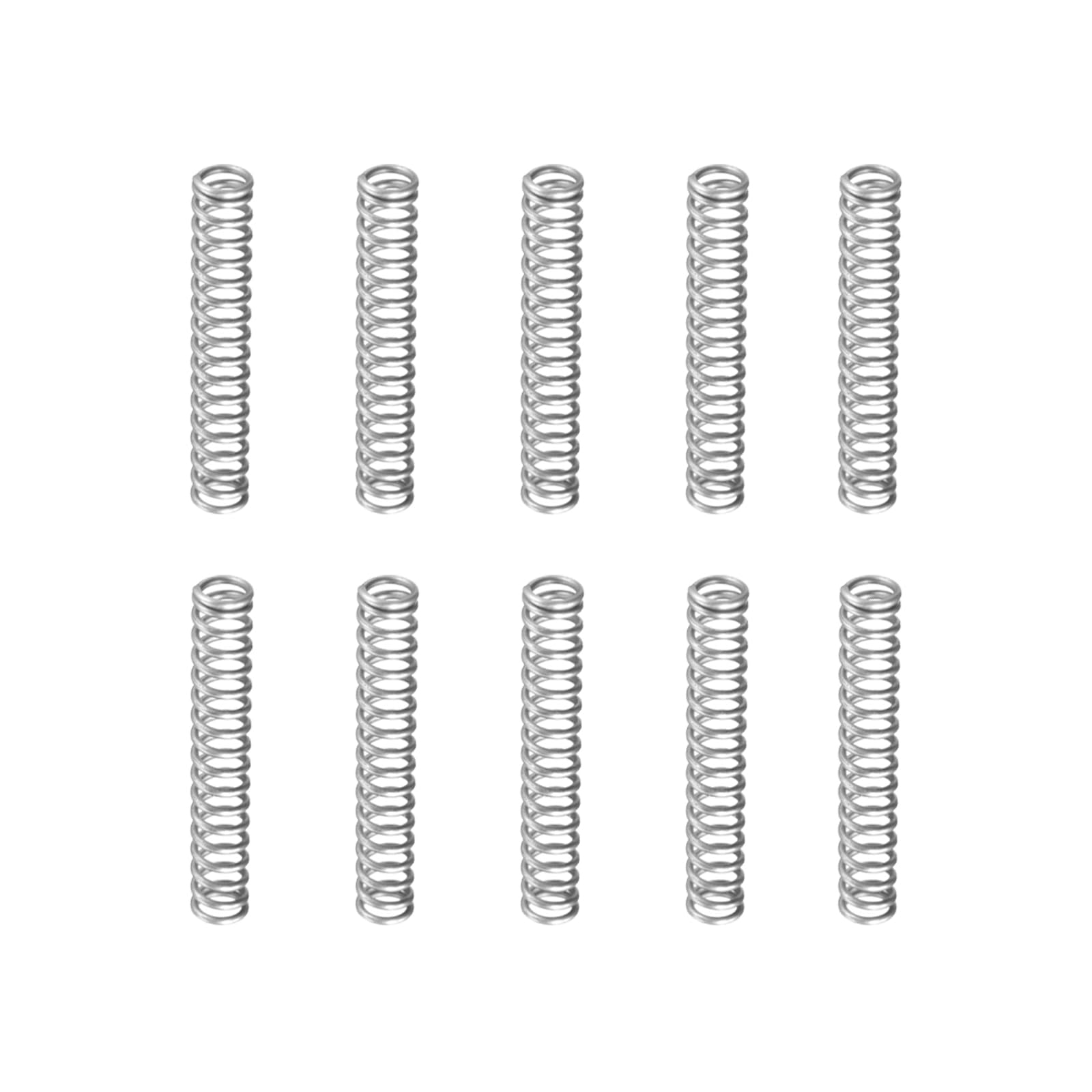 DTGN 1.2x8x50mm(DxODxL) Compression Spring - 10Pack - Good for Machinery - Spring Steel Extension Spring - Gray