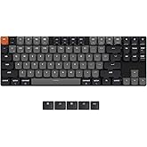 Keychron K1 Low Profile Mechanical Keyboard Wireless, TKL Layout Bluetooth 5.2/Wired QMK Programmable, Shine-Through Keycaps with White Backlit Compatible with Mac Windows Linux - Version 6