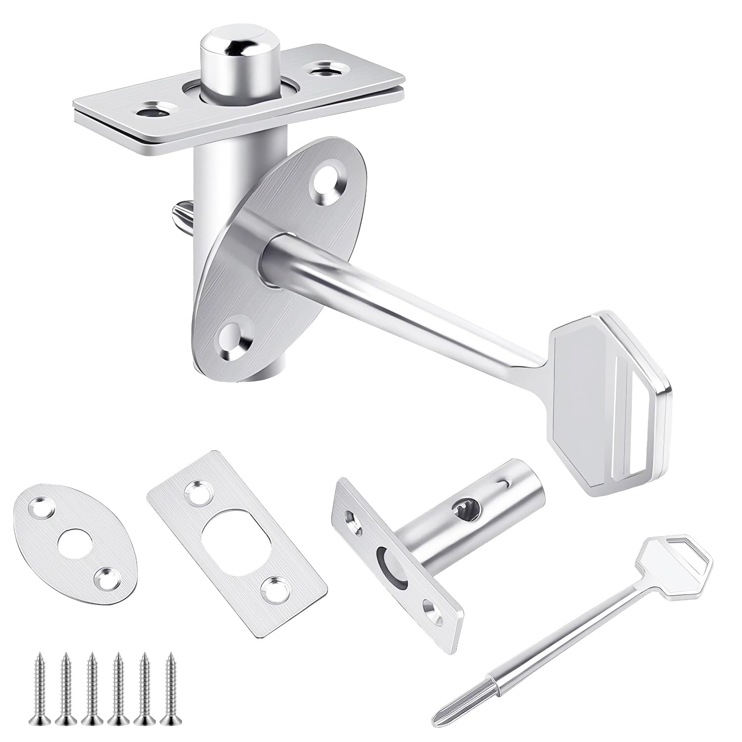 Ctyjia Door Security Rack Bolt, Mortice Door Bolt with Star Key, Anti-Theft Door Lock Bolt, Stainless Steel Door Bolts, Dead Bolts for Doors Windows, 40mm