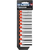 PGROUP 10PCS 3/8” Drive Deep Socket Set, Metric(10mm-21mm), 6-Point, Cr-V Steel, Chrome Plated Socket with Hanging Bracket, C