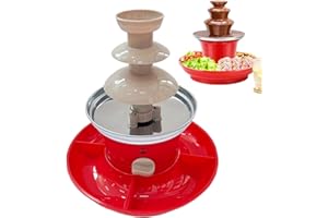 Chocolate Fountain,3 Tier Cheese Fountain - 24cm Stainless Steel Chocolate Fondue, Reusable Kitchen Tool for, Candy, Butter, 