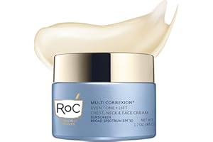RoC Multi Correxion 5 in 1 Chest Neck Face Moisturizer Face Cream with SPF 30 for Visible Wrinkle and Neck Firming and Tightening, Oil Free Skin Care, 1.7 oz (Packaging May Vary)