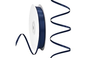 Rilisili Navy Blue Satin Thin Ribbon 1/8 Inch 100 Yards Double Faced Satin Ribbons for Gift Wrapping Crafts Weddings Invitations Flower Bouquet Bow Sewing