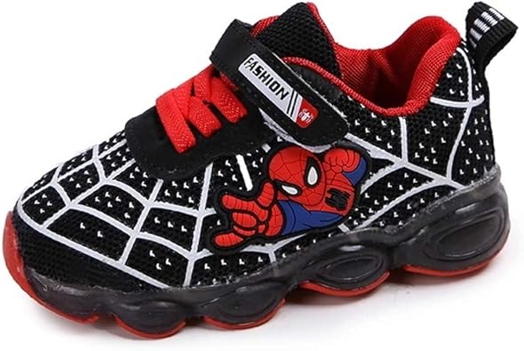 zapatillas de deporte luminosas con luces led para ninos y ninos diseno de spiderman