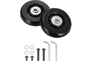 uxcell Set of 1 Luggage Wheels Replacement 64 x 18 mm/2.5" x 0.7" Rubber Swivel Caster Bearing Wheels Repair Kits for Suitcase Inline Outdoor Skate,Black