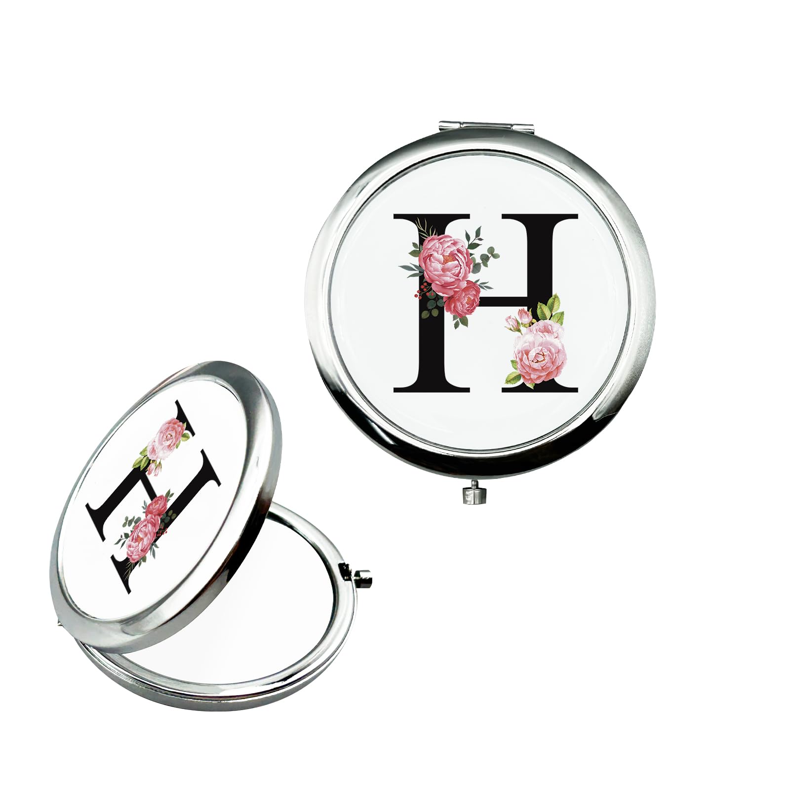 JEKUGOT Compact Mirror, Small Pocket Mirror, Make up Mirrors for Bride To Be Gifts, Personalized Gifts for Girls Women Mother(H)