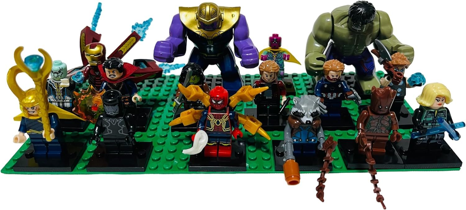 Marvel Mini Base Mua niko sohp Marvel Avengers Minifigure Blocks, 16 Interchangeable ...