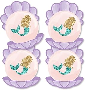 Let's Be Mermaids - Seashell Decorations DIY Baby Shower or Birthday Party Essentials - Set of 20