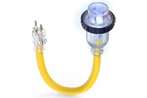 TOOLIOM 30 Amp to 110 RV Power Adapter, 30Amp to 15Amp RV Plug, Twist Lock NEMA 5-15P Male to L5-30R Female 12 Inch STW, UL Listed 10 Gauge Dogbone Electrical Plug Converter for Camper RV Trailer