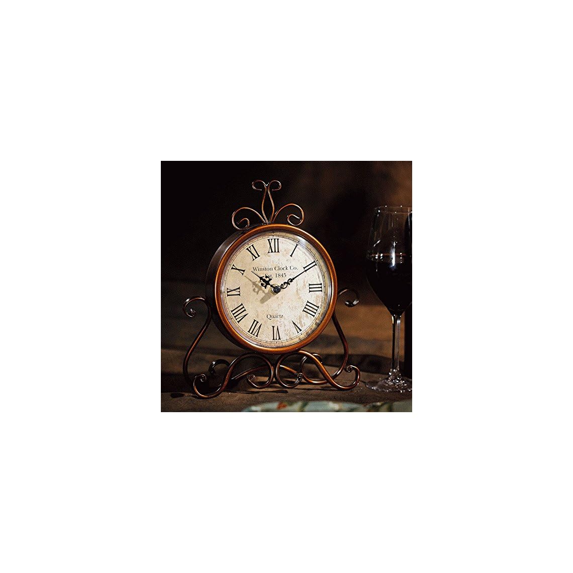 MODE HOME Bronze Vintage Iron Desk Clock Decorative Kitchen Table Clock