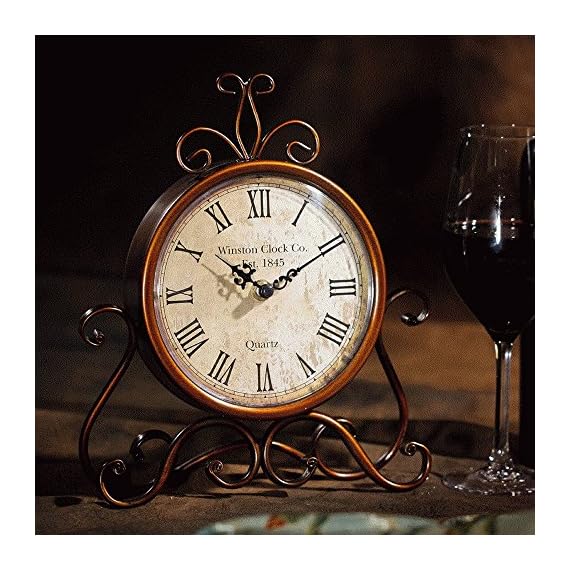 MODE HOME Bronze Vintage Iron Desk Clock Decorative Kitchen Table Clock