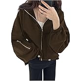 GORGLITTER Women's Oversized Zip Up Hoodie Baggy Long Sleeve Cute Comfrt Fall Travel Hoodie with Hidden Pockets 2025