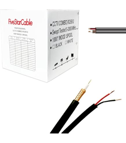 60ft RG59 Siamese Combo 20AWG Power Video SDI 95% Braid CCTV BNC Coaxial Cable E - Foto 2