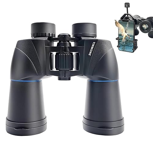 YINMONE 10x50 HD Bird Watching Binoculars for Adults High Powered with Clear Vision BAK4 Prism Lens Easy Focus Long Range Portable for Cruise Ship Concert Travel (Black, 10, x, Millimeters, 50)