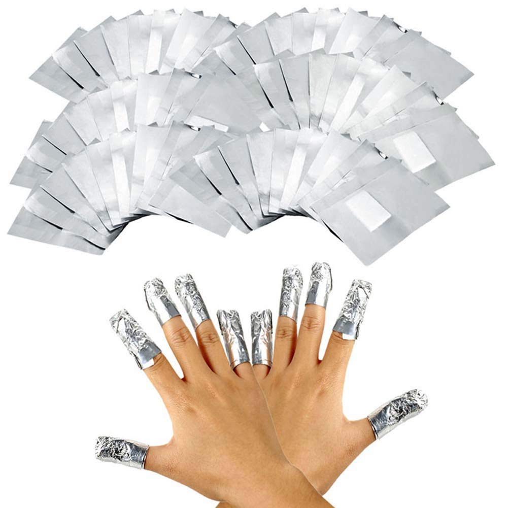 Yesmin 100 Piece Aluminum Foil Nail Remover Bag - Acetone Free Nail Remover Towel, Which Can Quickly Remove Gel/nail Polish/Acrylic Acid, and Is Mild Without Damaging Nails