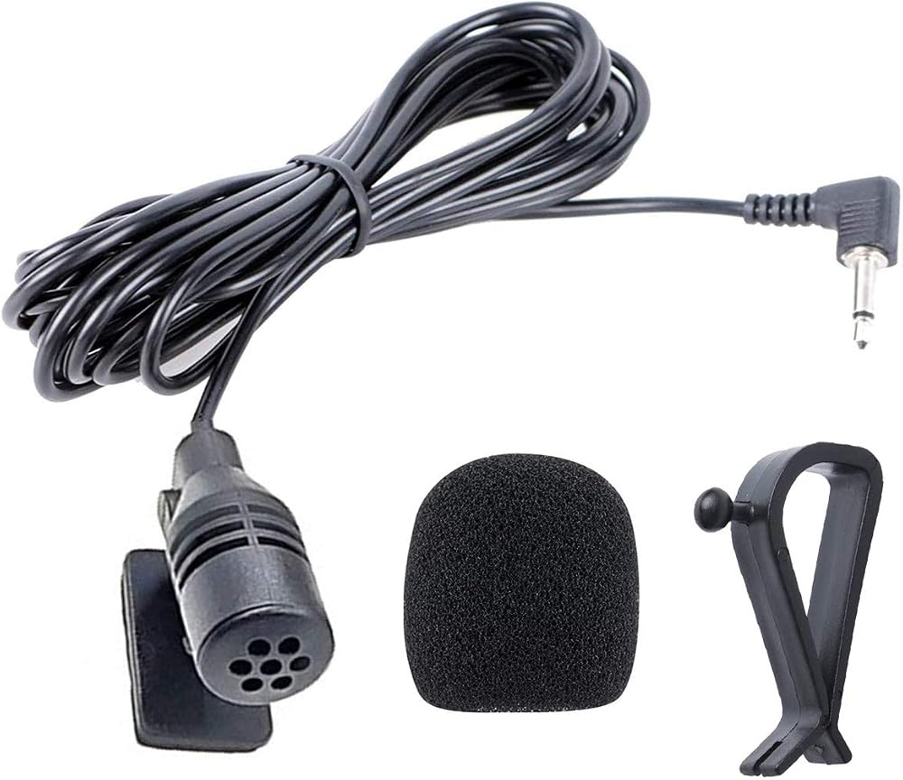 NewTH 3.5mm Car Microphone with 3m Cable Dash Mount Clip