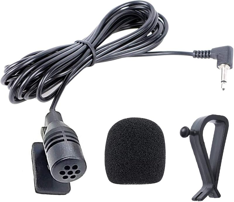 NewTH 3.5mm Car Microphone with 3m Cable Dash Mount Clip