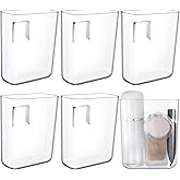 Suzile 6 Pack Wall Mount Organizer Acrylic File Holder Adhesive Cabinet Door Organizer Wall Mounted Storage Box for Office Kitchen Bathroom Bedroom Garage Craft Room Collection(Small)