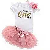 Acwssit Little Miss Onederful 1St Birthday Girl Outfit Tutu For Baby Girl First Birthday Outfits