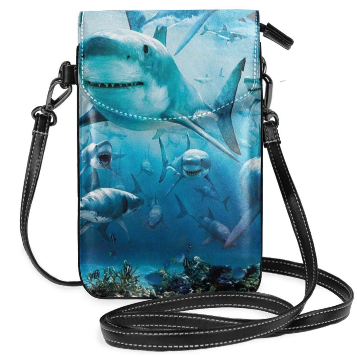 Shark Under The Sea Cell Phone Wallet Purse Compatible