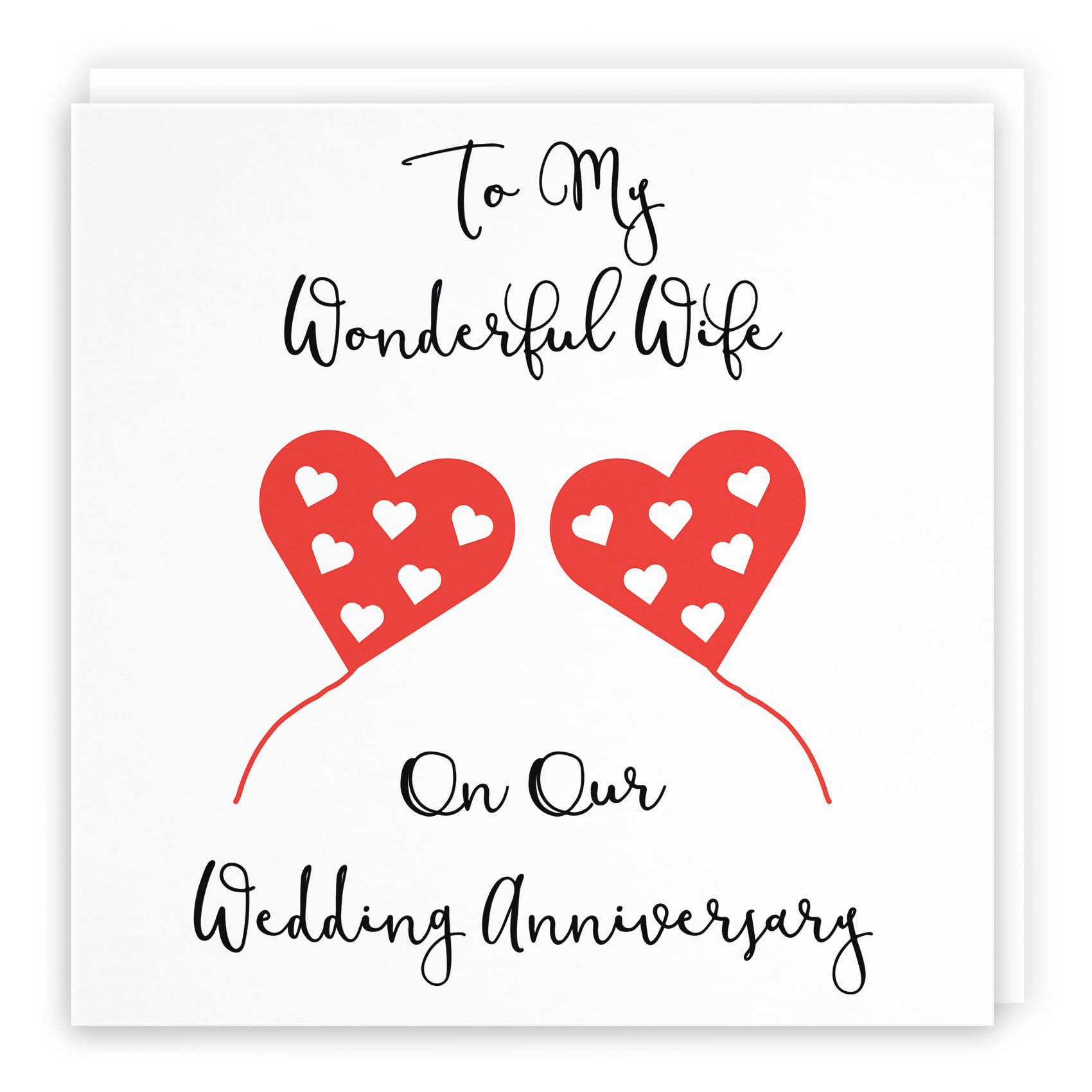 Hunts England - Wife Wedding Anniversary Card - To My Wonderful Wife - On Our Anniversary - Love Heart Collection — image 1