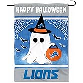 Detroit Lions Happy Halloween Garden Flag Double Sided Banner