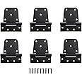 HOME MASTER HARDWARE 3-1/2 inch Heavy Duty T Hinge Gate Hinges Steel Black Finish with Screws 6-Pack (Black)
