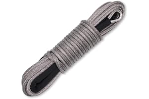 Ucreative 3/16 Inch x 50 Feet Synthetic Winch Line Cable Rope 8,350LBs with Black Protecing Sleeve for ATV UTV (Gray)