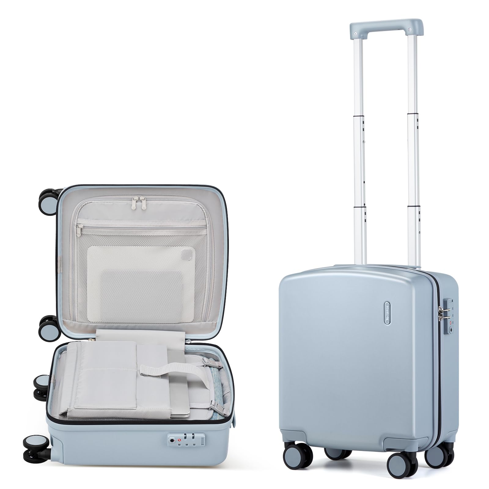 Photo 1 of Hanke 16 Inch Underseat Carry On Luggage, Airline-Approved Hard Shell Small Suitcase with Spinner Wheels, Lightweight Tsa Lock Travel Luggage for Short Trips(Gray)