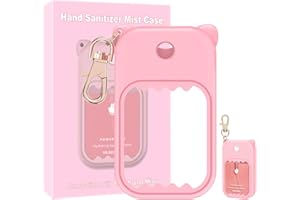 taessv Hand Sanitizer Spray Case for Touchland Silicone Touchland Case Keychain Cute Hand Sanitizer Spray Holder Compatible with Touchland Power Mist Gentle Mist Glow Mist, Pink