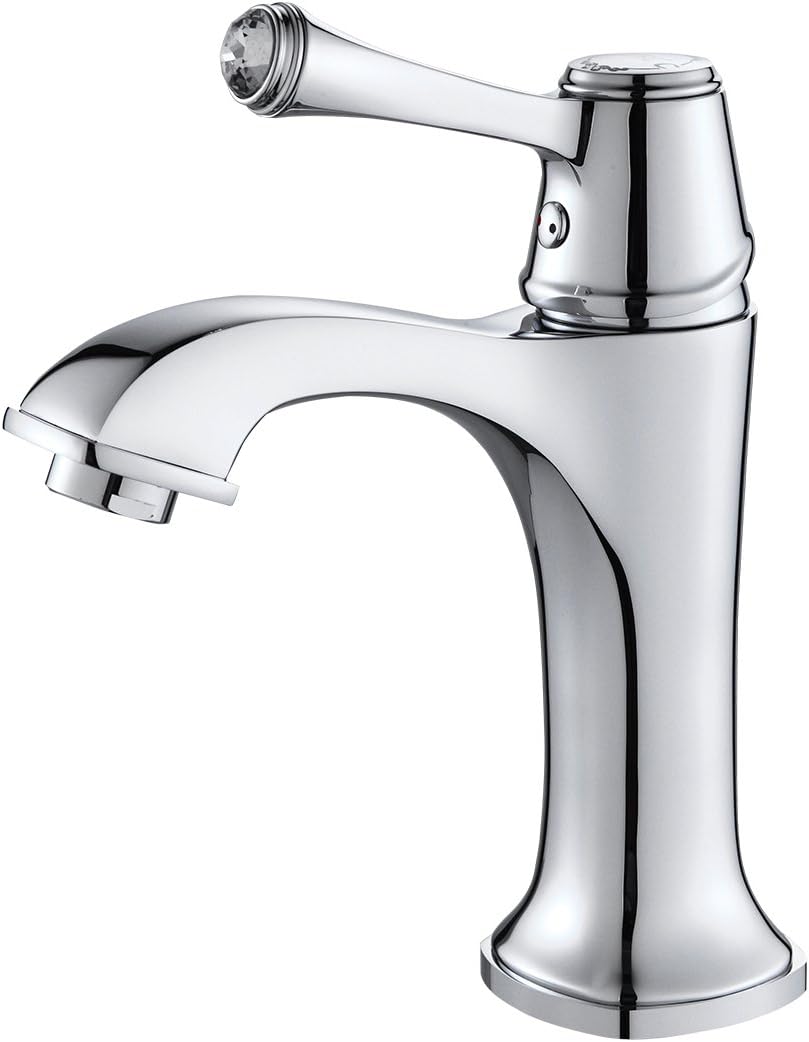 Ballee Mordern Square Solid Brass Basin Tap Bathroom Sink Mixer Monobloc Chrome Single Lever Single Hole Faucet 9608